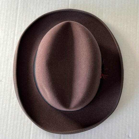 Godfather 100% Wool Homburg Gentleman Hat W/ Feathers Fedora Mobster Gangster S - Picture 6 of 16